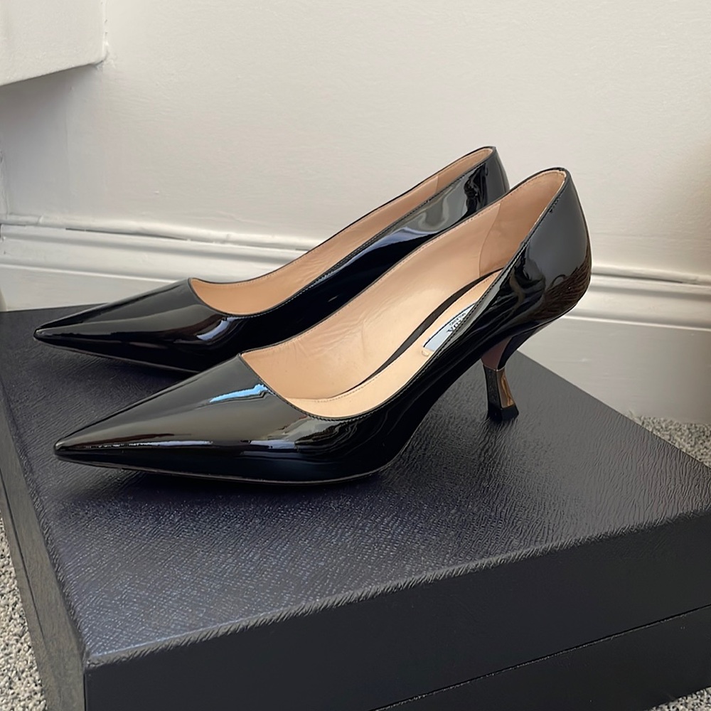 Prada Patent Inverted-Heel 65mm Pump Black